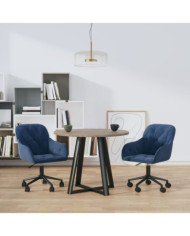 Chaises pivotantes à manger lot de 2 Bleu Velours | Mobilier & Déco