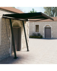 Auvent manuel rétractable avec poteaux 3x2,5 m Anthracite | Mobilier & Déco