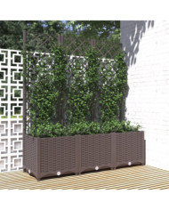 Jardinière avec treillis Marron 120x40x136 cm PP | Mobilier & Déco