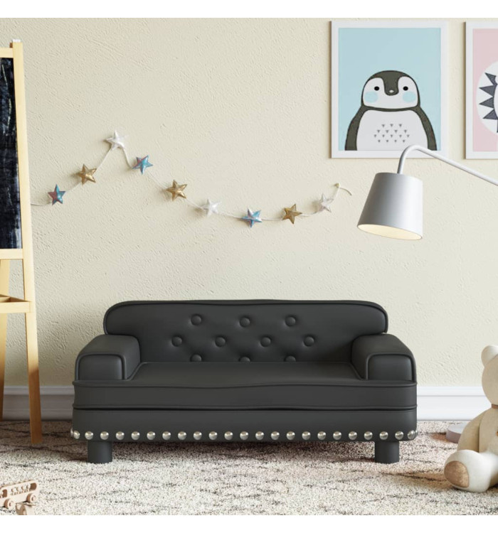Canapé pour enfants noir 70x45x30 cm similicuir | Mobilier & Déco