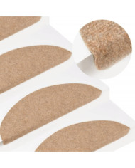 Tapis d'escalier auto-adhésifs 10 pcs beige 56x17x3 cm | Mobilier & Déco