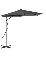 Parasol d'extérieur avec poteau en acier 300 cm Anthracite | Mobilier & Déco