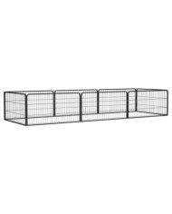 Parc pour chien 8 panneaux Noir 100x50cm Acier enduit de poudre | Mobilier & Déco