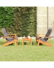 Ensemble de salon de jardin Adirondack 3 pcs bois acacia solide | Mobilier & Déco