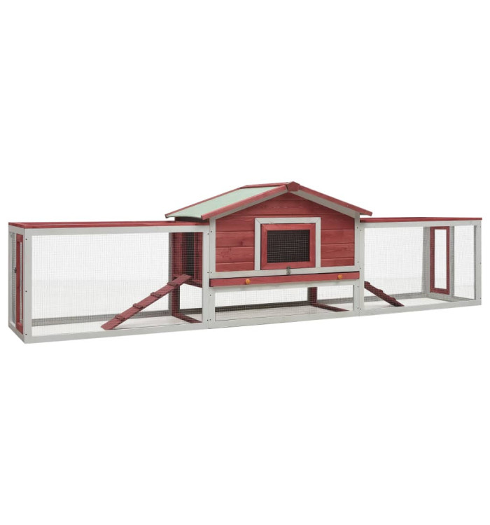 Clapier Rouge 310x70x87 cm Pin massif et sapin | Mobilier & Déco