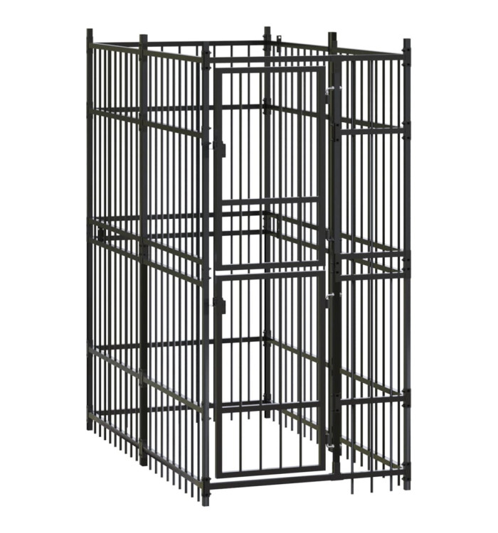 Chenil d'extérieur pour chiens Acier 1,84 m² | Mobilier & Déco