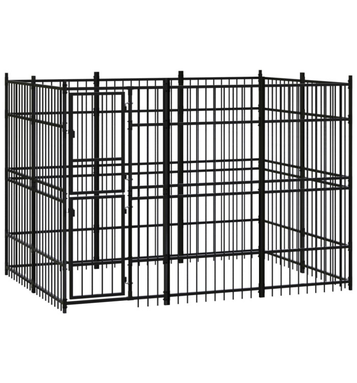 Chenil d'extérieur pour chiens Acier 5,53 m² | Mobilier & Déco