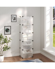 Étagère à chaussures Transparent 44x31,5x153,5 cm PP | Mobilier & Déco