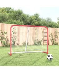 But de hockey avec filet rouge et blanc 153x60x118 cm | Mobilier & Déco