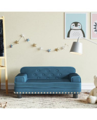Canapé pour enfants bleu 70x45x30 cm velours | Mobilier & Déco