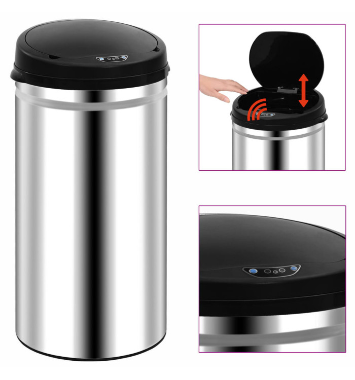 Poubelle à capteur automatique 50 L Acier inoxydable | Mobilier & Déco