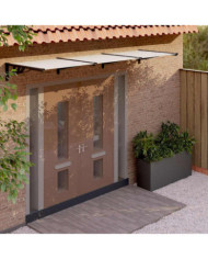 Auvent de porte Noir et transparent 358,5x90 cm Polycarbonate | Mobilier & Déco