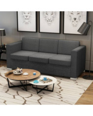 Canapé à 3 places Tissu Gris foncé | Mobilier & Déco