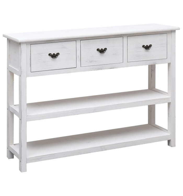 Buffet Blanc antique 108x30x76 cm Bois de Paulownia massif | Mobilier & Déco