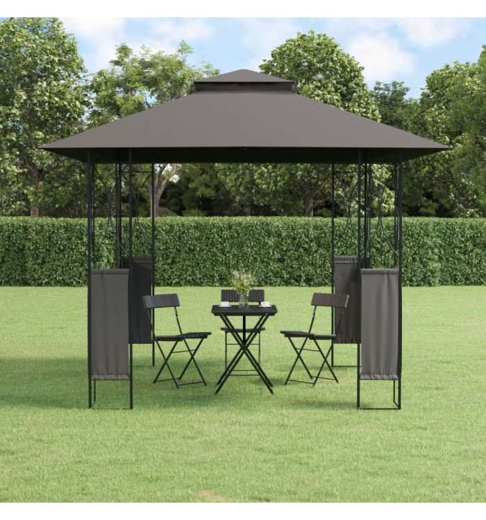 Belvédère avec toit anthracite 300x300x270 cm acier | Mobilier & Déco