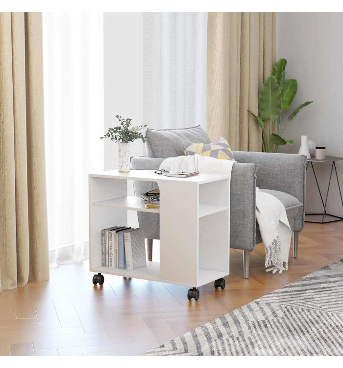 Table d'appoint Blanc 70x35x55 cm Bois d'ingénierie | Mobilier & Déco