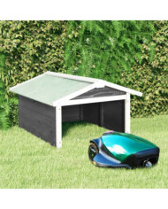 Garage de tondeuse à gazon 72x87x50 cm Gris et blanc Sapin | Mobilier & Déco