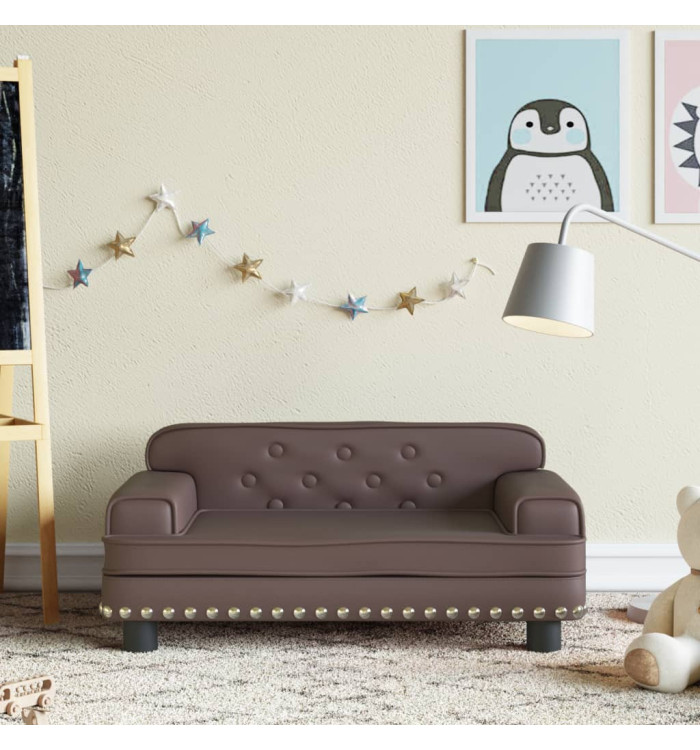 Canapé pour enfants marron 70x45x30 cm similicuir | Mobilier & Déco