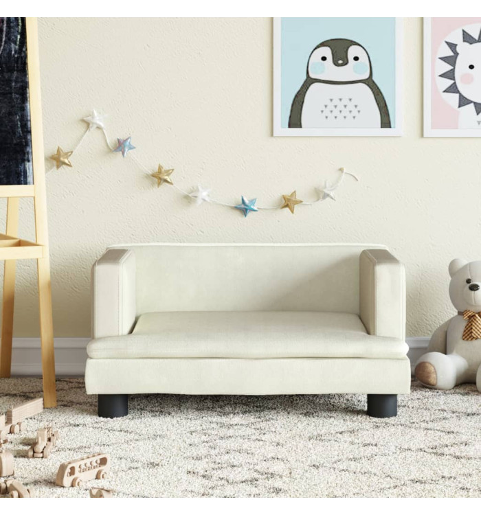 Canapé pour enfants crème 60x40x30 cm velours | Mobilier & Déco