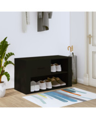 Armoire à chaussures Noir 80x35x45 cm Bois d'ingénierie | Mobilier & Déco