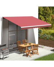 Tissu de remplacement pour auvent Bordeaux rouge 4,5x3,5 m | Mobilier & Déco