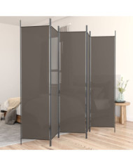 Cloison de séparation 5 panneaux Anthracite 250x200 cm Tissu | Mobilier & Déco