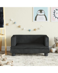 Canapé pour enfants noir 60x40x30 cm velours | Mobilier & Déco