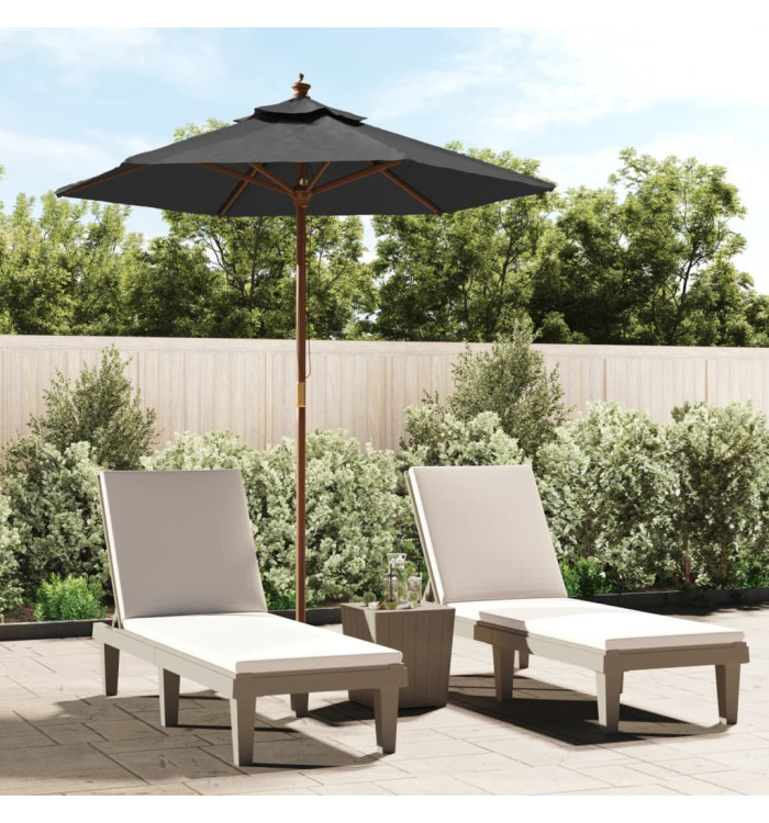 Parasol de jardin avec mât en bois anthracite 196x231 cm | Mobilier & Déco