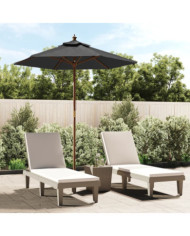 Parasol de jardin avec mât en bois anthracite 196x231 cm | Mobilier & Déco