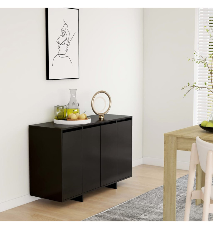 Buffet noir 120x41x75 cm bois d'ingénierie | Mobilier & Déco