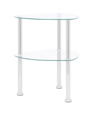 Table d'appoint 2 niveaux Transparent 38x38x50 cm Verre trempé | Mobilier & Déco