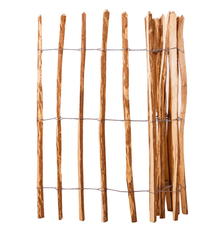 Clôture à piquets Bois de noisetier 120x250 cm | Mobilier & Déco