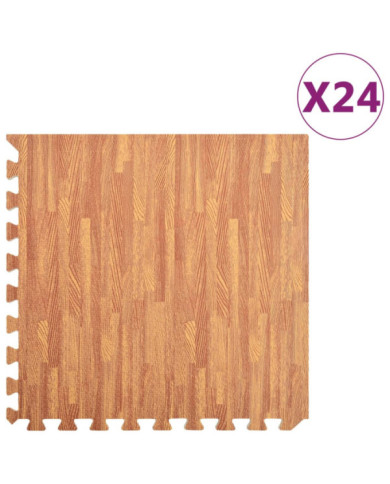 Tapis de sol 24 pcs Grain de bois 8,64㎡ Mousse EVA | Mobilier & Déco