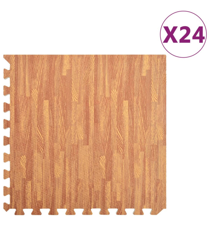 Tapis de sol 24 pcs Grain de bois 8,64㎡ Mousse EVA | Mobilier & Déco