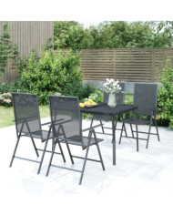 Ensemble à manger de jardin 5 pcs anthracite acier | Mobilier & Déco
