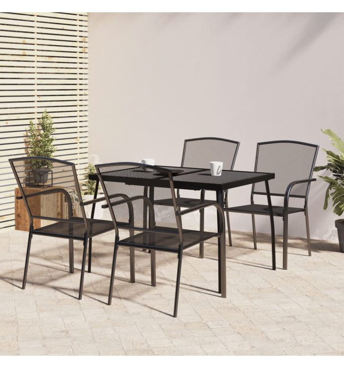 Ensemble à manger de jardin 5 pcs anthracite acier | Mobilier & Déco