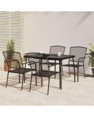 Ensemble à manger de jardin 5 pcs anthracite acier | Mobilier & Déco