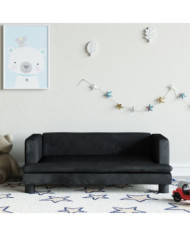 Canapé pour enfants noir 80x45x30 cm velours | Mobilier & Déco