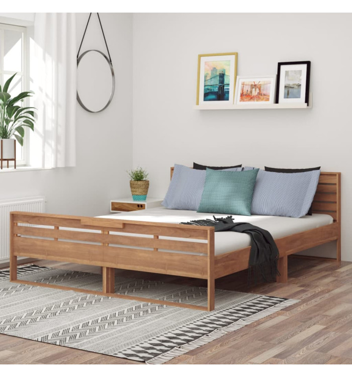 Cadre de lit Bois de teck massif 160x200 cm | Mobilier & Déco