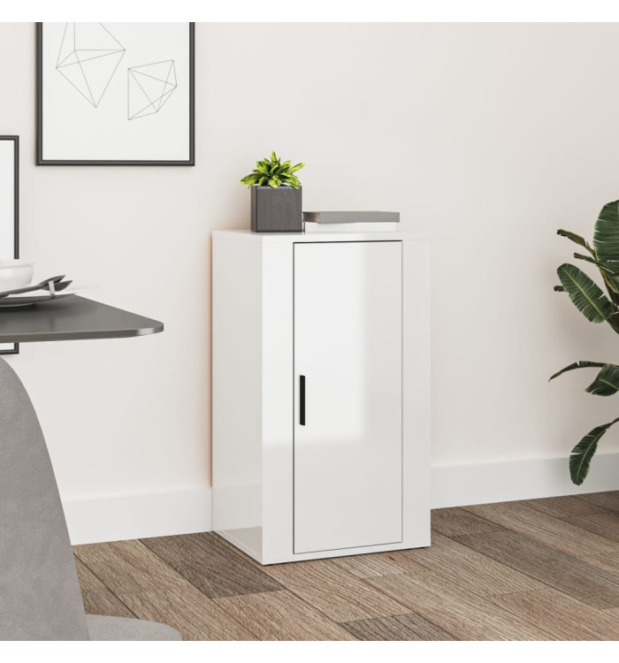 Buffet Blanc brillant 40x33x70 cm Bois d'ingénierie | Mobilier & Déco