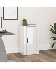 Buffet Blanc brillant 40x33x70 cm Bois d'ingénierie | Mobilier & Déco