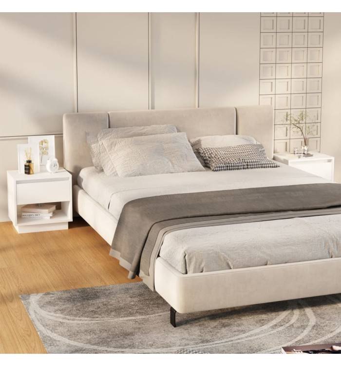 Tables de chevet 2 pcs Blanc 45x34x44 cm bois d'ingénierie | Mobilier & Déco