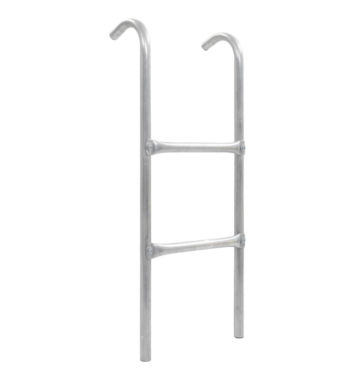 Échelle de trampoline à 2 marches Acier Argenté 72 cm | Mobilier & Déco