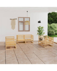Salon de jardin 6 pcs Bois de pin massif | Mobilier & Déco