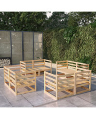 Salon de jardin 8 pcs bois de pin massif | Mobilier & Déco