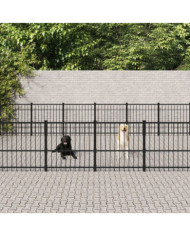 Chenil d'extérieur pour chiens Acier 37,64 m² | Mobilier & Déco
