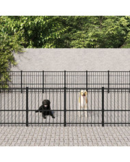 Chenil d'extérieur pour chiens Acier 39,52 m² | Mobilier & Déco