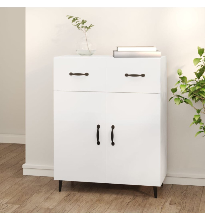 Buffet blanc 69,5x34x90 cm bois d'ingénierie | Mobilier & Déco