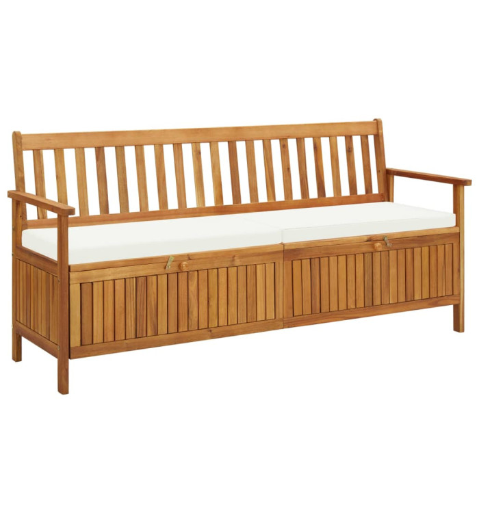 Banc de rangement avec coussin 170 cm Bois d'acacia solide | Mobilier & Déco