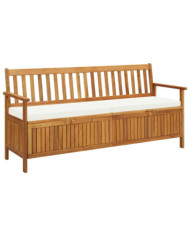 Banc de rangement avec coussin 170 cm Bois d'acacia solide | Mobilier & Déco